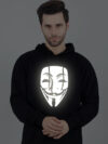 Hacker Face Reflective Man Hoodie - Image 3
