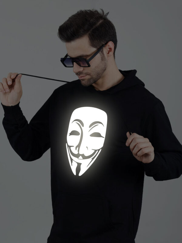 Hacker Face Reflective Man Hoodie - Image 5