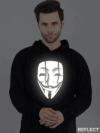 Hacker Face Reflective Man Hoodie