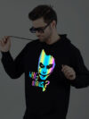 Joker Rainbow Reflective Man Black Hoodie - Image 3