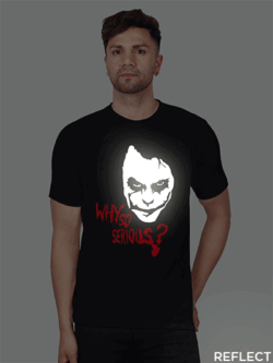 Black Cotton Joker Men Reflective T-shirt