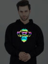 Monkey Face Rainbow Reflective Man Black Hoodie