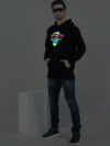 Monkey Face Rainbow Reflective Man Black Hoodie - Image 5