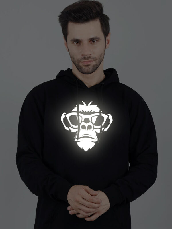 Monkey Face Reflective Man Hoodie - Image 3