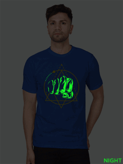 Rblue Cotton Punch Materix Men Glow in Dark T-shirt