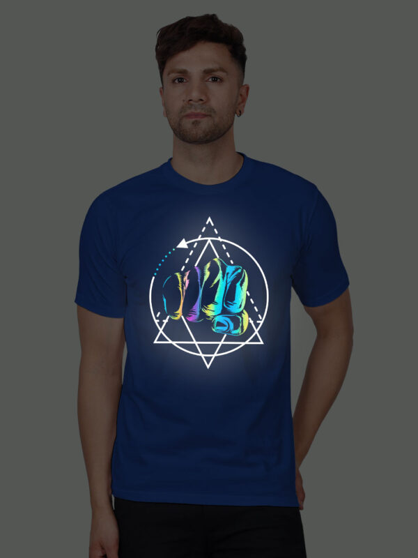 Rblue Cotton Punch Materix Men Rainbow Reflective T-shirt