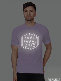 Lavender Cotton Never Give Up Men Reflective T-shirt