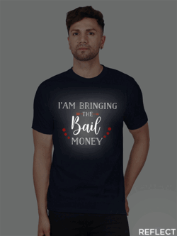 Nblue Cotton Bringing the Bail Money Men Reflective T-shirt
