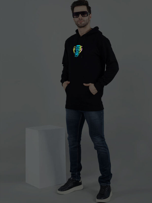Arc Reactor Rainbow Reflective Man Black Hoodie - Image 5