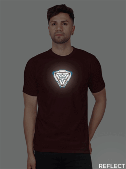 Maroon Cotton ArcReactor Men Reflective T-shirt