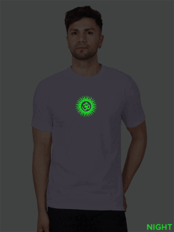 Lavender Cotton Om Men Glow in Dark T-shirt