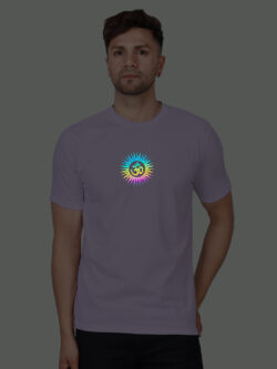 Lavender Cotton Om Men Rainbow Reflective T-shirt