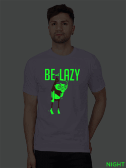 Lavender Cotton Be Lazy Men Glow in Dark T-shirt