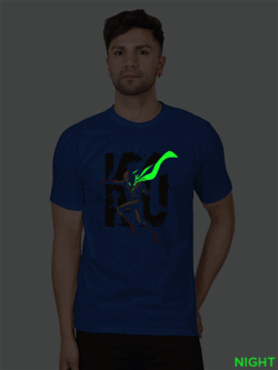 Rblue Cotton Saitama One Punch Man Men Glow in Dark T-shirt
