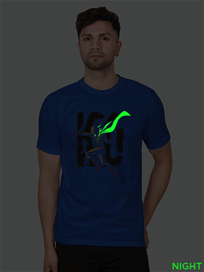 Rblue Cotton Saitama One Punch Man Men Glow in Dark T-shirt