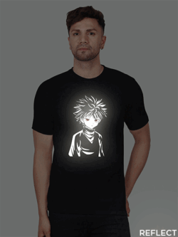 Black Cotton Killua Zoldyck Men Reflective T-shirt