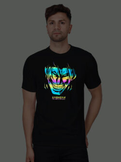 Black Cotton Kanoh Agito Men Rainbow Reflective T-shirt