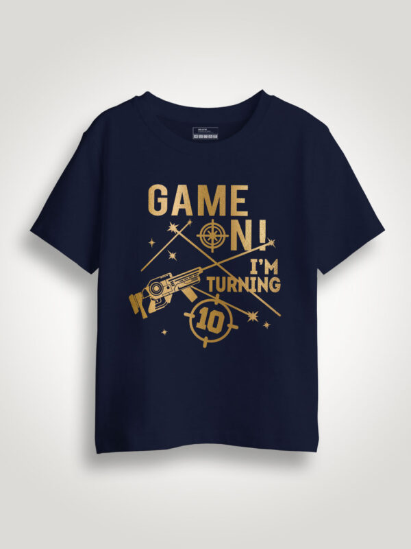 Laser Tag Game in Gold Printed Kids T-shirt - Image 1