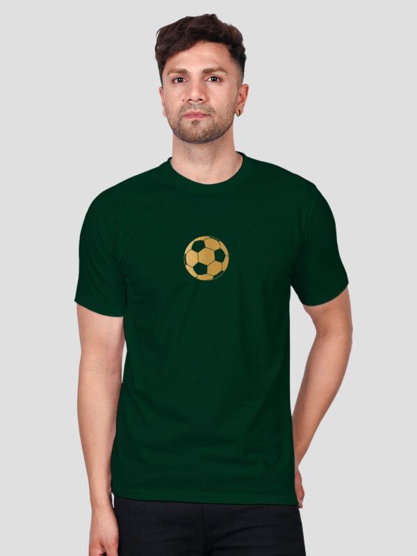 Bgreen Cotton Football Men Gold Printed T-shirt
