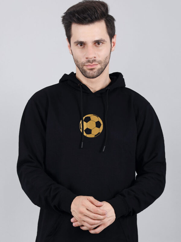 Football Hoodie Metalic Gold Print - Image 1