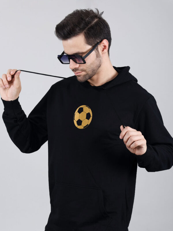 Football Hoodie Metalic Gold Print - Image 2
