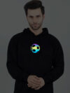 Football Rainbow Reflective Man Black Hoodie