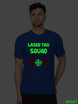 Rblue Cotton Laser Tag Squad Men Glow in Dark T-shirt