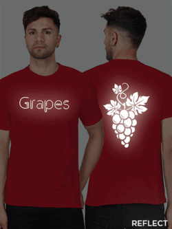 Red Cotton Grapes Men Reflective T-shirt