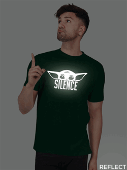 Bgreen Cotton Silence Yoda Men Reflective T-shirt