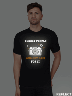 Black Cotton I Shoot People and Get paid Men Reflective T-shirt