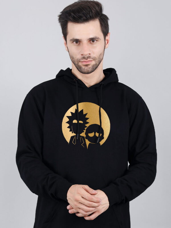 Rick and Morty Hoodie Metalic Gold Print - Image 1