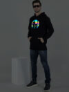 Rick and Morty Rainbow Reflective Man Black Hoodie - Image 5