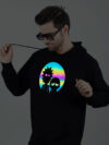 Rick and Morty Rainbow Reflective Man Black Hoodie - Image 3