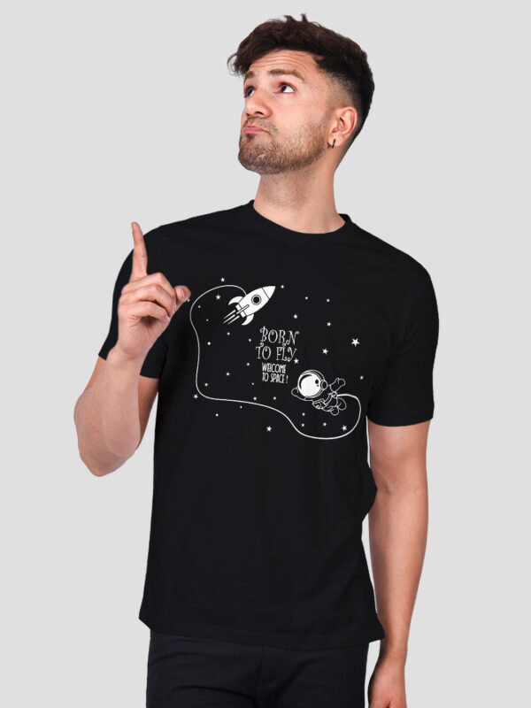 Astronaut Born to Fly Men T-shirt - Image 1