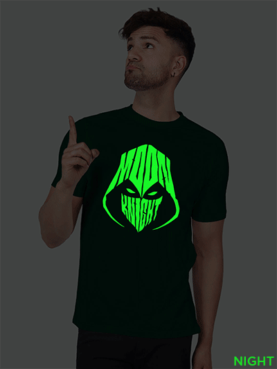 Bgreen Cotton Moon Knight Men Glow in Dark T-shirt