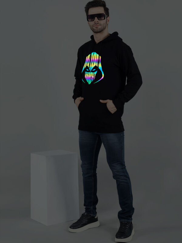 Moon Knight Rainbow Reflective Man Black Hoodie - Image 5