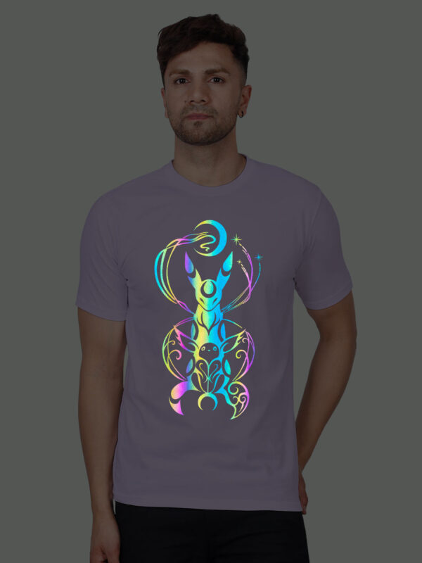 Lavender Cotton Eevee and Umbreaon Men Rainbow Reflective T-shirt