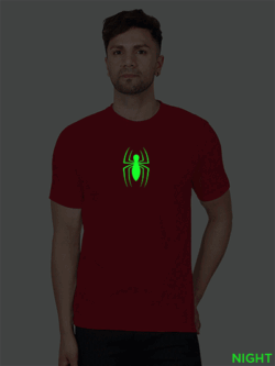 Red Cotton Spider Men Glow in Dark T-shirt