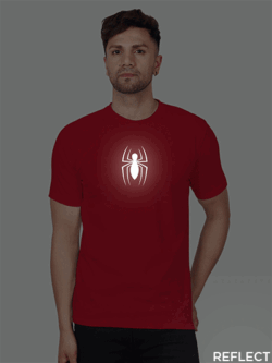 Red Cotton Spider Men Reflective T-shirt