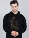 Flute Krishna Hoodie Metalic Gold Print