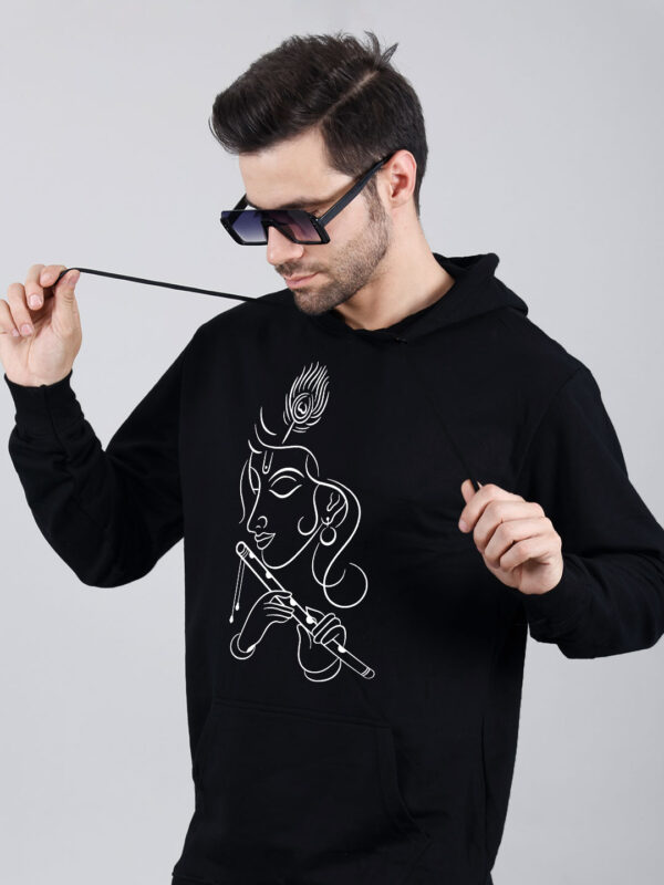 Flute Krishna Man Hoodie Printed - Image 1