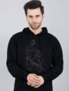 Flute Krishna Rainbow Reflective Man Black Hoodie - Image 2