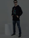 Flute Krishna Rainbow Reflective Man Black Hoodie - Image 5