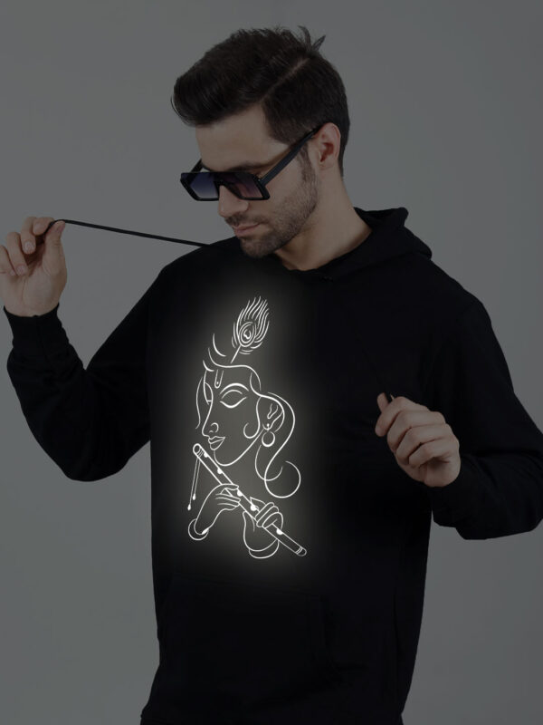 Flute Krishna Reflective Man Hoodie - Image 5