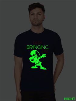 Nblue Cotton Bringing the fun Men Glow in Dark T-shirt