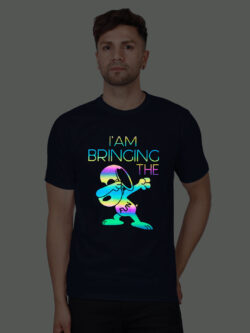 Nblue Cotton Bringing the fun Men Rainbow Reflective T-shirt