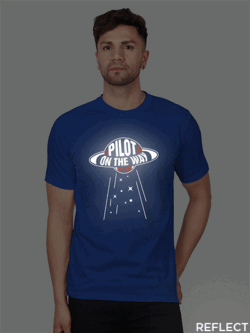 Rblue Cotton Pilot on the Way Men Reflective T-shirt