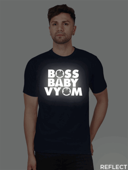 Nblue Cotton Boss Baby Men Reflective T-shirt
