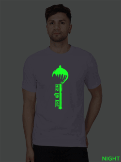 Lavender Cotton Shree Ram Gada Men Glow in Dark T-shirt