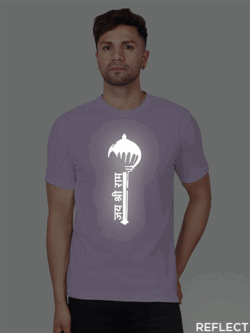 Lavender Cotton Shree Ram Gada Men Reflective T-shirt